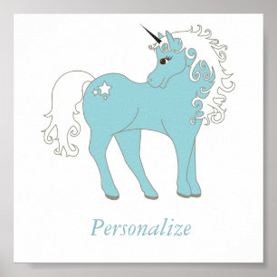 Affiche Magique Unicorne mignonne & adorable avec étoile