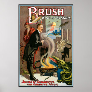 Affiche Magique Vintage, Brush, Roi des Sorciers
