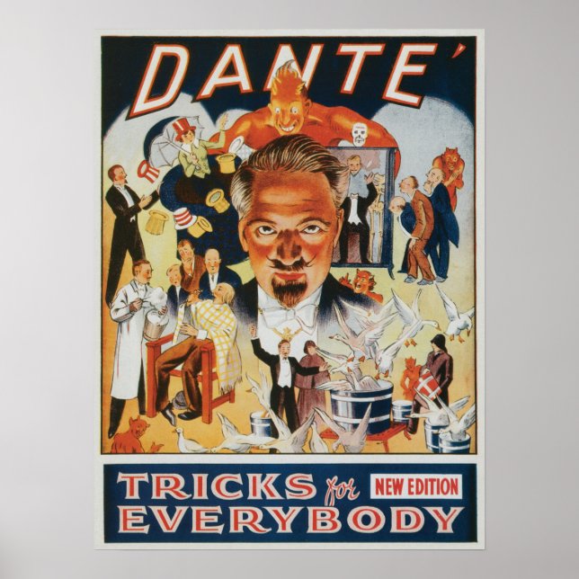Affiche Magique Vintage, Dante le Magicien (Devant)