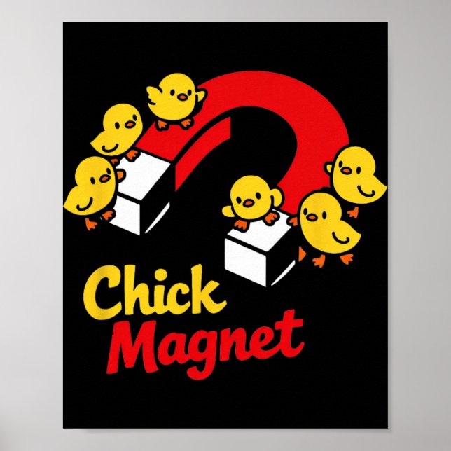 Affiche Magnet Poussin de Pâques Blague de Poulet Drôle Gr (Devant)