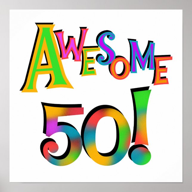 Affiche Magnifique 50 T-shirts et cadeaux d'anniversaire (Devant)