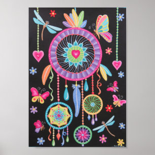 Affiche Magnifique art de Dreamcatcher Mandala par Soozie