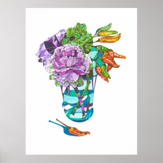 Affiche Magnifique bouquet végétal d'automne