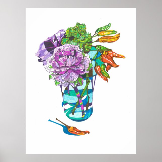 Affiche Magnifique bouquet végétal d'automne (Devant)