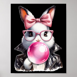 Affiche Magnifique Bunny de Pâques de 50 rétro soufflant d