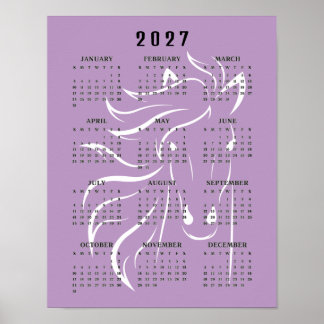 Affiche Magnifique calendrier mural de chevaux 2027