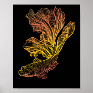 Affiche Magnifique combat de poissons Betta siamois Halfmo