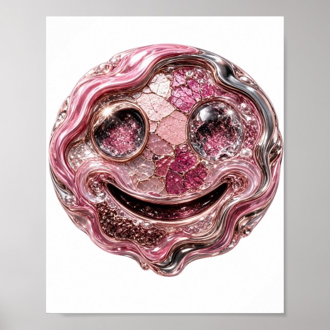 Affiche Magnifique conception d'ART ABSTRAIT en argent (Devant)