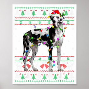 Affiche Magnifique Danois Harlequin Chien de Noël Sweat Ug