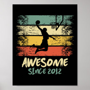 Affiche Magnifique Depuis 2012 Anniversaire Bysketbyll Jou