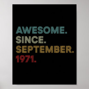 Affiche Magnifique Depuis Septembre 1971 Anniversaire