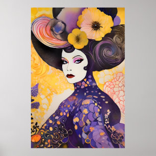 Affiche Magnifique Drag Queen Klimt Style