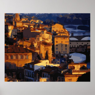 Affiche Magnifique Florence Italie Coucher de soleil