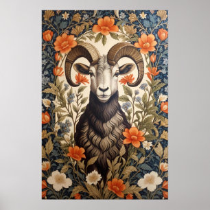 Affiche Magnifique Grand Mouton à Cornes Inspiré de Willia