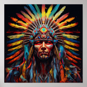 Affiche Magnifique imprimé de robe de tête indienne