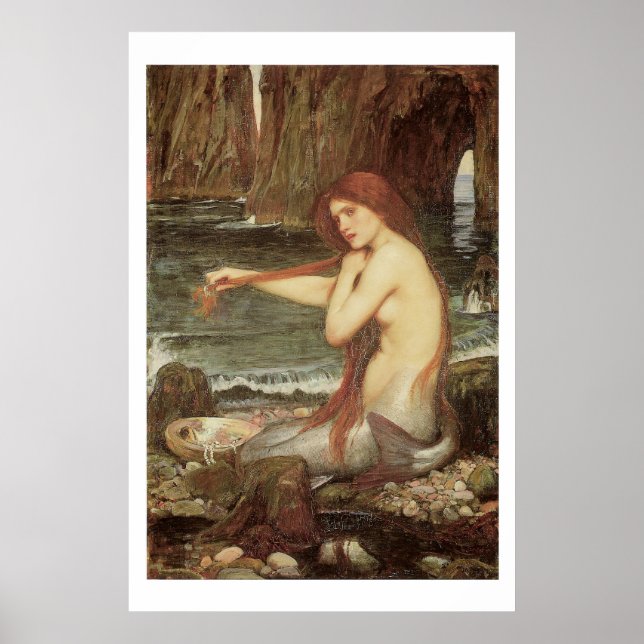 Affiche Magnifique Mermaid D'Art Victorien Imprimé (Devant)