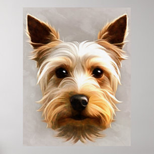 Affiche Magnifique Mignonne Yorkshire Terrier Chiot Flotta