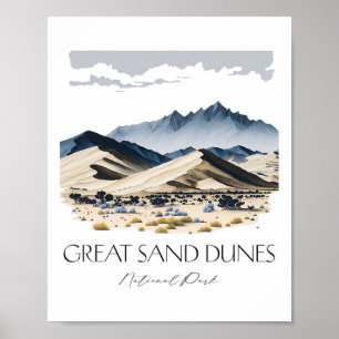 Affiche Magnifique Parc national des Great Sand Dunes Rand