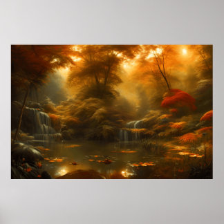 Affiche Magnifique paysage d'automne classique petite criq