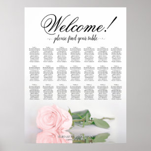 Affiche Magnifique plan de table de mariage Rose rose 21