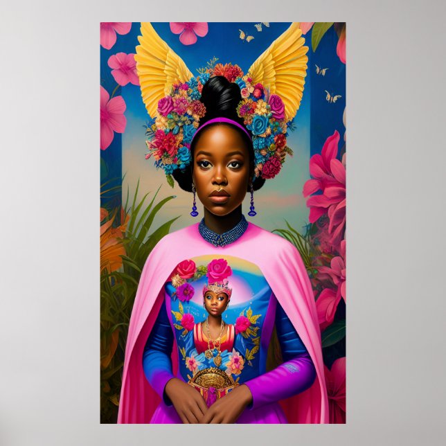 Affiche Magnifique princesse africaine avec ailes (Devant)