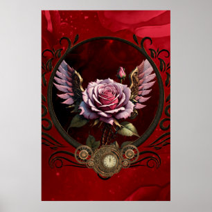 Affiche Magnifique rose à vapeur avec ailes.