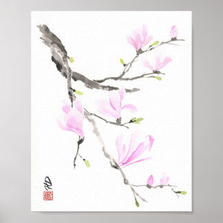 Affiche Magnolia à la brise printanière