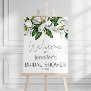 Affiche Magnolia Blanc Élégant Floral Rustique Mariage