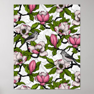 Affiche Magnolia en floraison et tireur