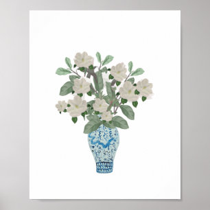 Affiche Magnolia Magnolias Dragon Blue Ginger Jars Jar