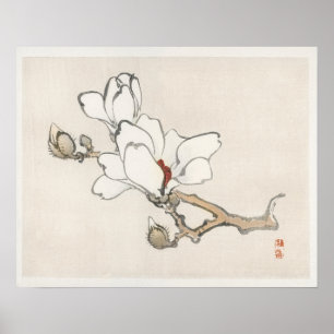 Affiche Magnolia par Kōno Bairei (1844-1895)