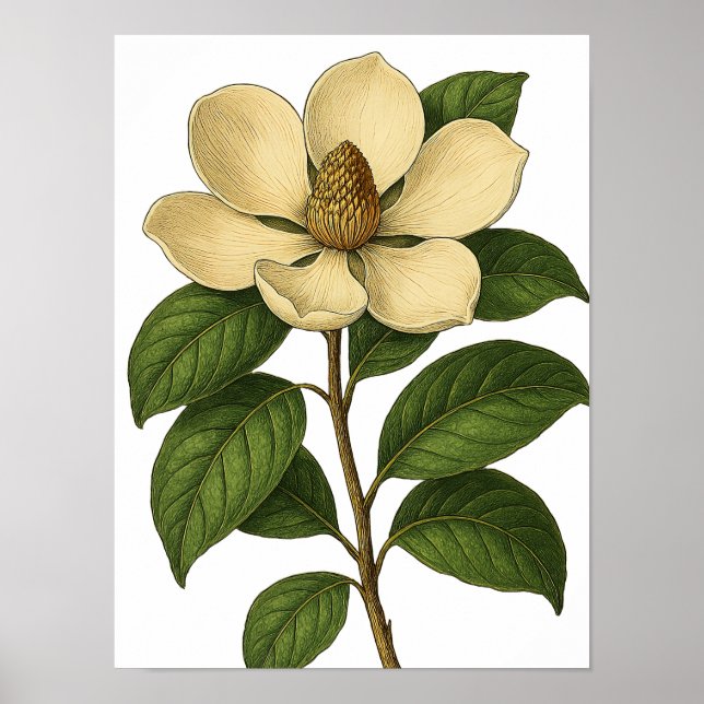 Affiche Magnolia Vintage (Devant)