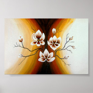 Affiche Magnolias, acrylique -