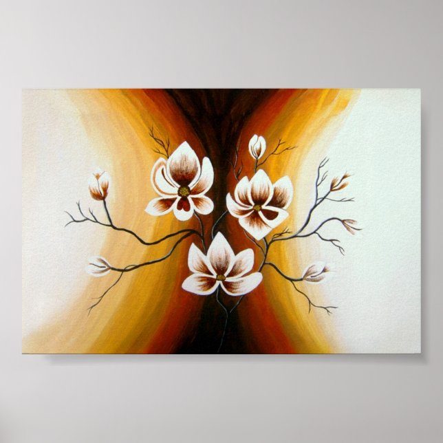 Affiche Magnolias, acrylique -  (Devant)