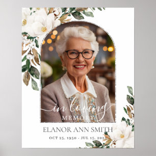 Affiche Magnolias Blancs Image Florale Funéraire Mémoriell