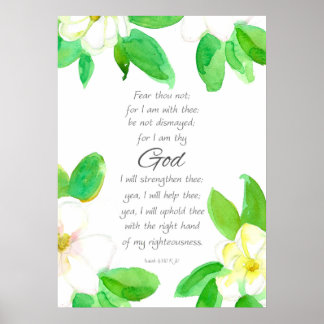 Affiche Magnolias Ne Craignez Pas Écriture Biblique Isaïe 