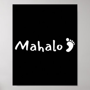 Affiche Mahalo w_footprint - hawaïen merci - hawaï