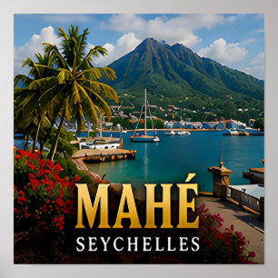 Affiche Mahé Seychelles île tropicale Voyage Souvenir
