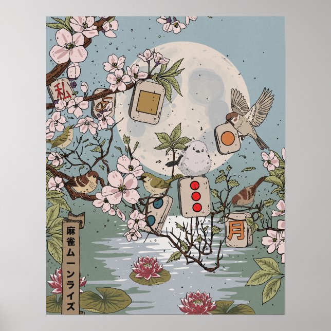 Affiche Mahjong Lever de lune (Devant)