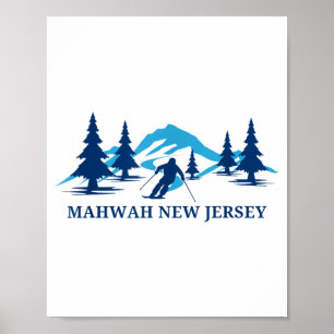 Affiche Mahwah new jersey station de ski skieur 
