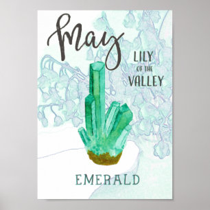 Affiche Mai Anniversaire émeraude et Lily de la vallée