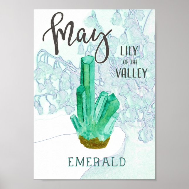Affiche Mai Anniversaire émeraude et Lily de la vallée (Devant)