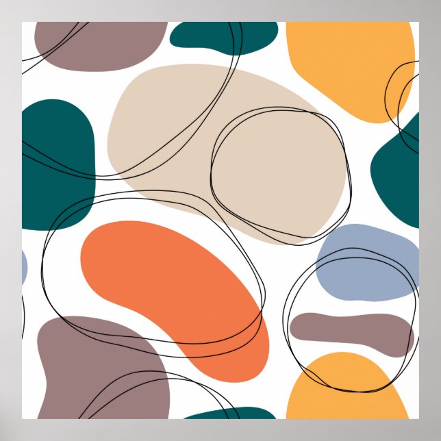 Affiche Maillot abstrait géométrique à main (Devant)