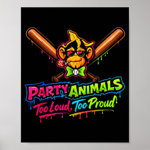 Affiche Maillot de baseball Party animals