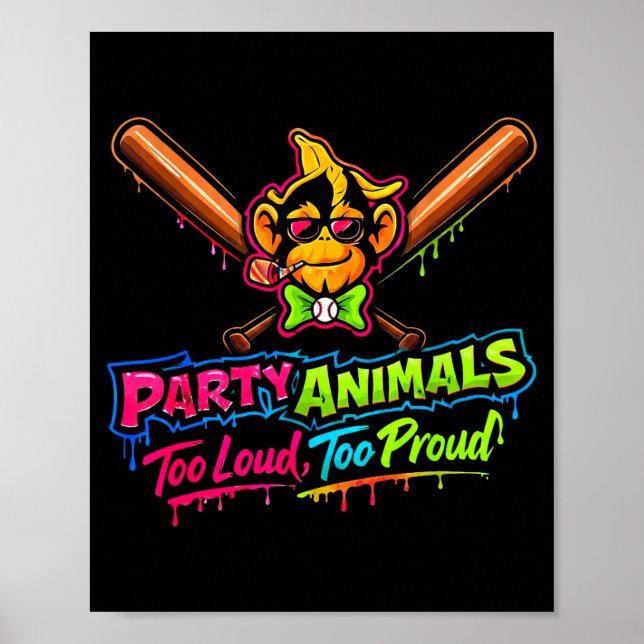 Affiche Maillot de baseball Party animals  (Devant)