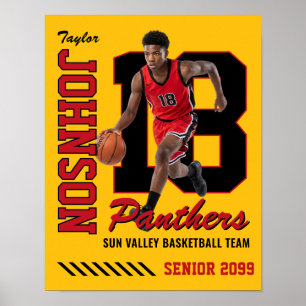 Affiche Maillot de basketball personnalisé avec photo et n