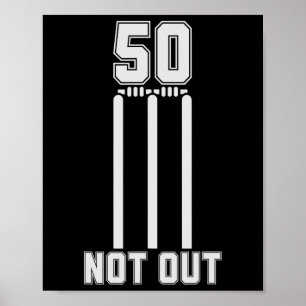 Affiche Maillot de cricket 50 Not Out 50 courses de cricke