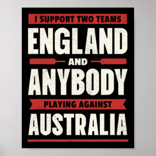 Affiche Maillot de cricket anglais deux équipes pas Austra