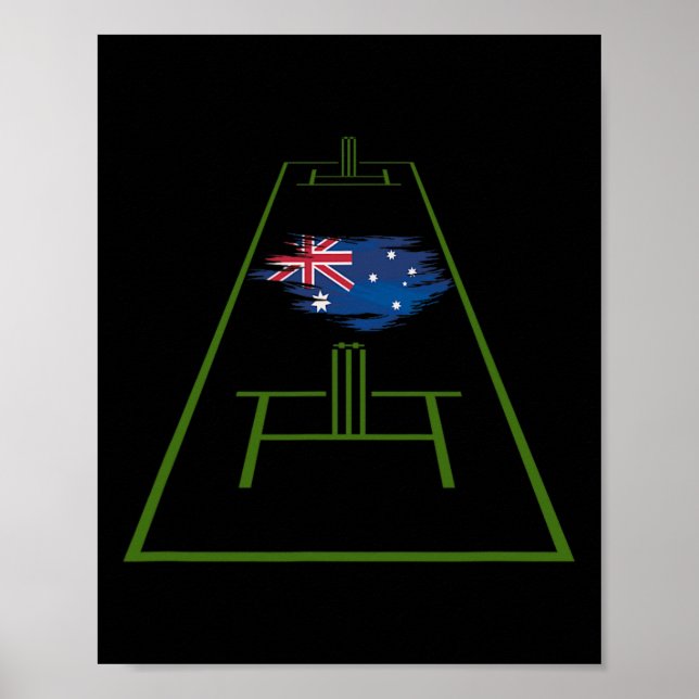 Affiche Maillot de cricket australien jaune Cricket Austra (Devant)