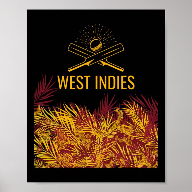 Affiche Maillot de cricket bordeaux des Windies Cricket de (Devant)